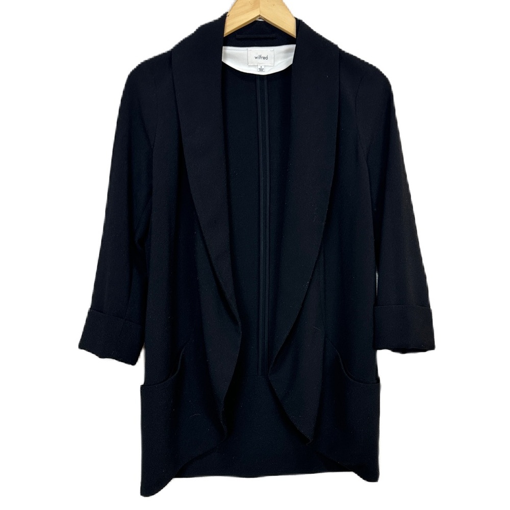 Aritzia Wilfred Chevalier Black Crepe Jacket Blazer Women’s Sz 8